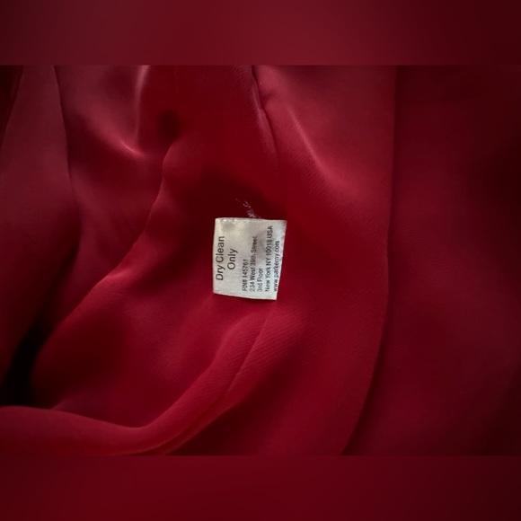 Slate and Willow Flowy Red Formal High Slit V-Neck Dress 0 Long - Picture 8 of 12